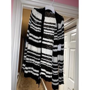 Black and White Lightweight Charolette Russe Cardigan